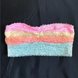 Victoria’s Secret lace bralette strapless multicolor pastels New Small
